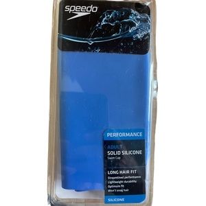 New SILICONE LONG HAIR CAP BLUE Adult